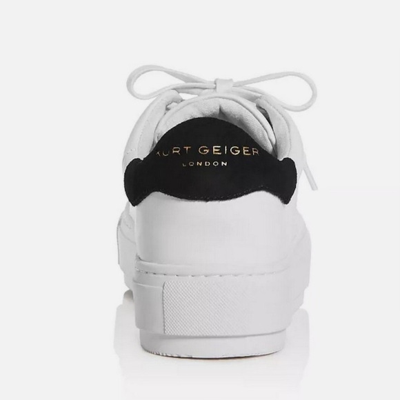Kurt Geiger London Laney White/Black Leather Sneaker EU 38 US7.5 - Picture 2 of 10